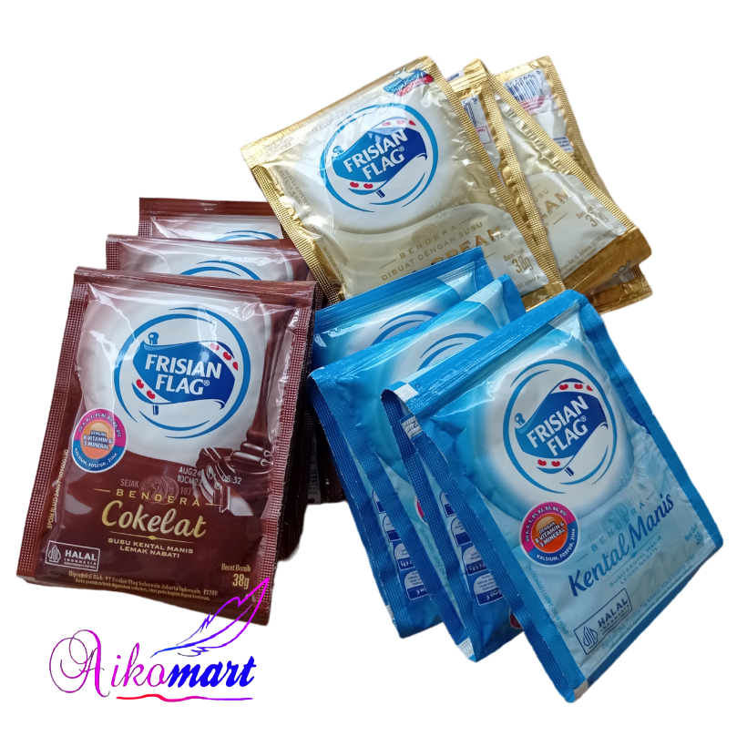 

Frisian Flag Susu Bendera Kental Manis Full Cream Gold Coklat Isi 6 Sachet 38g