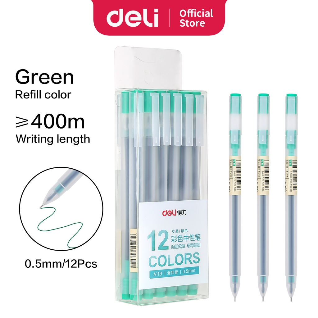 

BOLPOIN / BALLPOINT / PULPEN GEL / PEN GEL / PEN DELI A119 GREEN