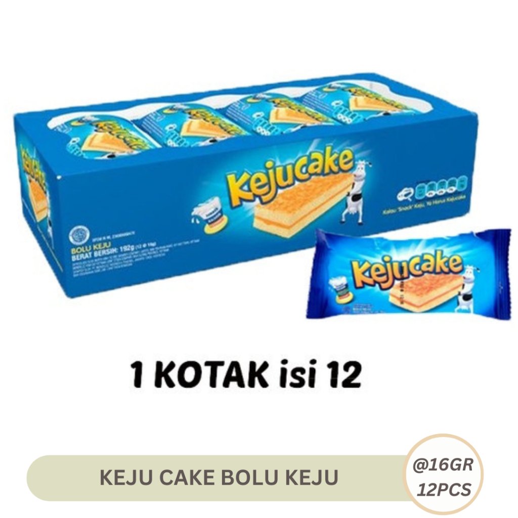 

Kraft Keju cake 192gr Bolu Rasa Keju 16gr x 12pcs/Box Cheese Cake Keju Cake