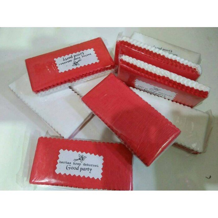 

1 Pack(isi 10 pcs) Kertas Krep Potong Merah Putih