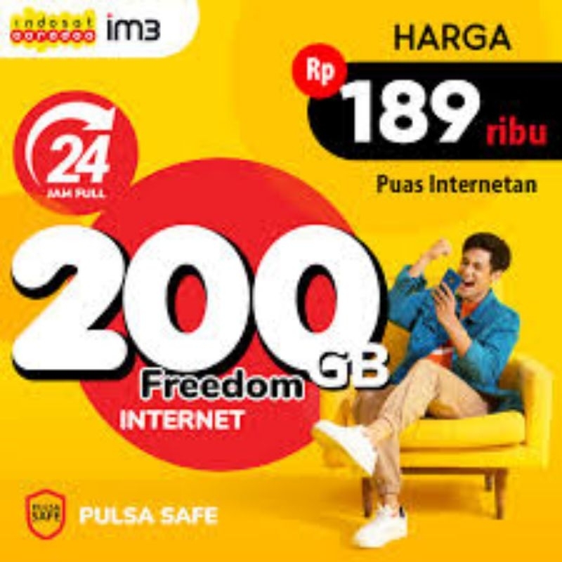 Voucer Indosat 200gb Freedom
