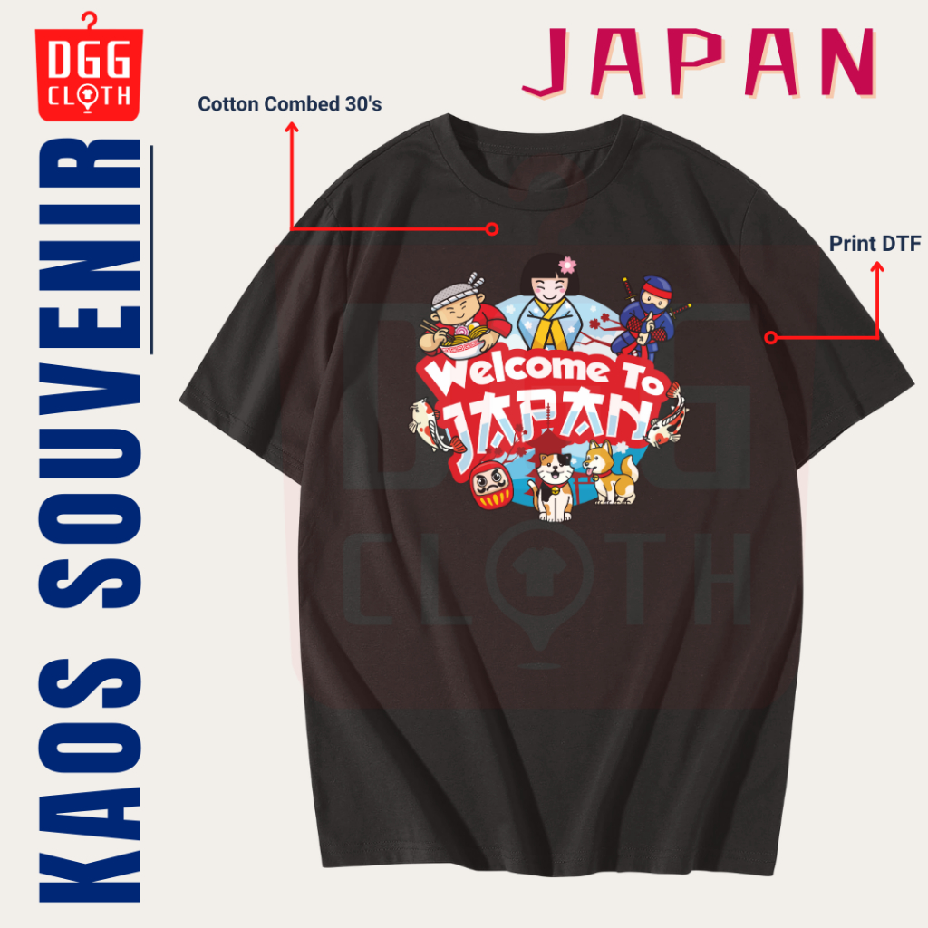 DGGClothing Kaos Oleh-Oleh Japan Tshirt Baju Souvenir Kota Jepang Tokyo Kyoto Osaka Terbaru Dewasa A