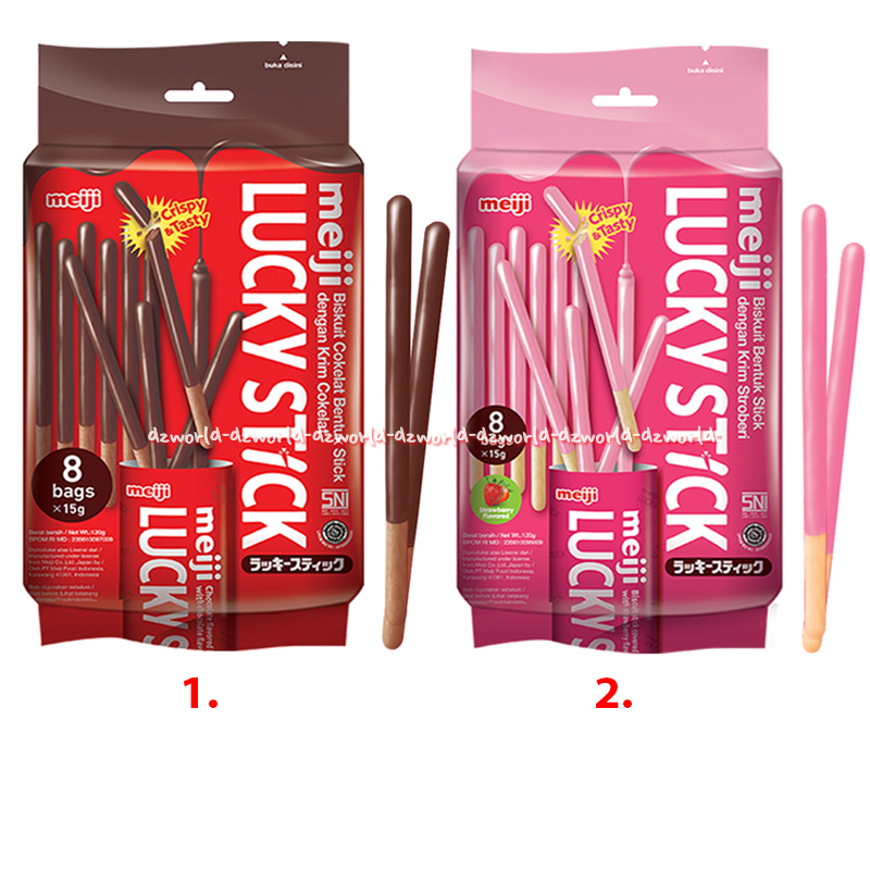 

Meiji Lucky Stick 120gr Crispy & Tasty Biskuit Dengan Bentuk Stik Dengan Krim Coklat Krim Stroberi