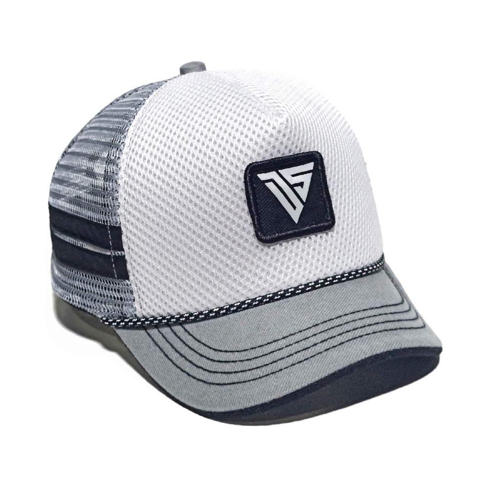 KODE D96P Topi Trucker lidah Pendek Topi Pria Trucker Jaring White Gray Topi jaring Pria