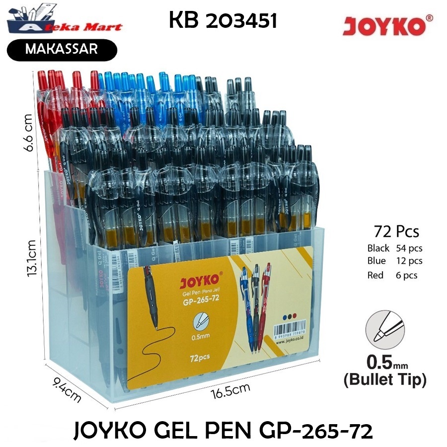 

[DISPLAY/72PCS] JOYKO GEL PEN GP-265-72
