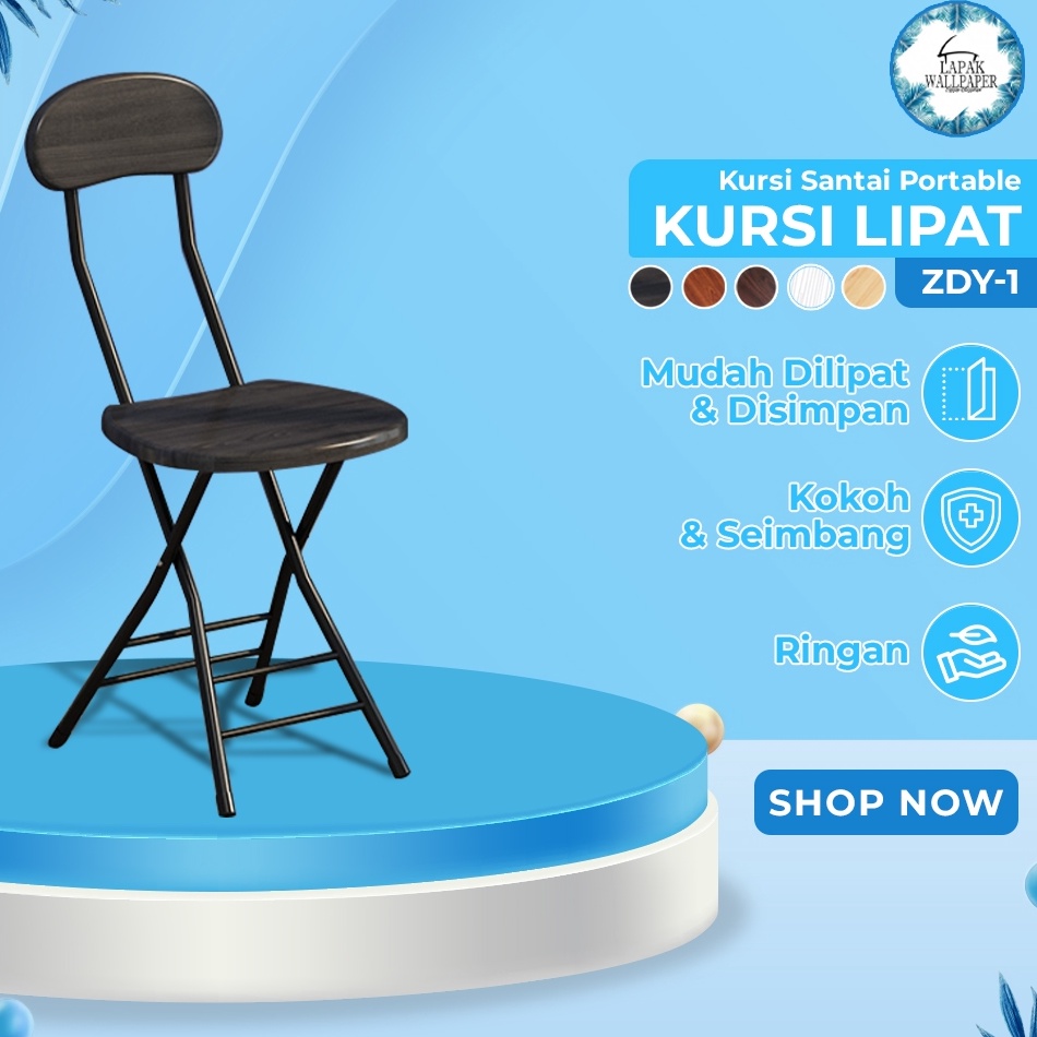 44 MALL Lapak Wallpaper Official Shop Kursi Lipat ZDY1 Kursi Traveling Kursi Lipat Folding Chair Travel Simple Kursi Gaming