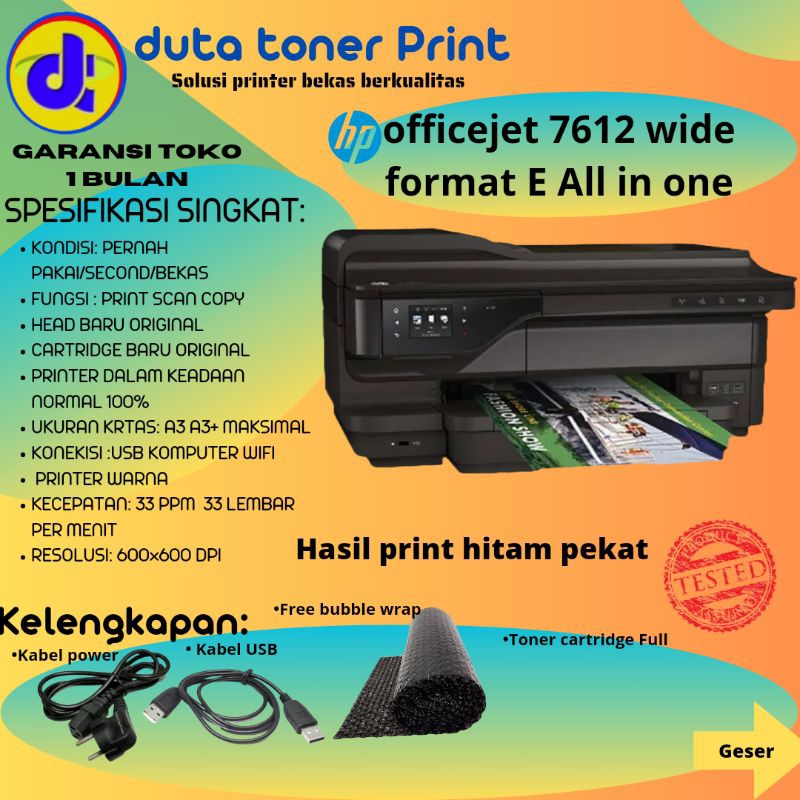 printer hp officejet 7612 all in one wifi