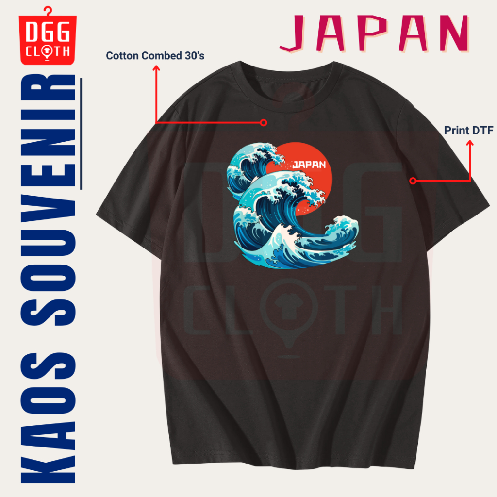 DGGClothing Kaos Oleh-Oleh Japan Tshirt Baju Souvenir Kota Jepang Tokyo Kyoto Osaka Terbaru Dewasa A