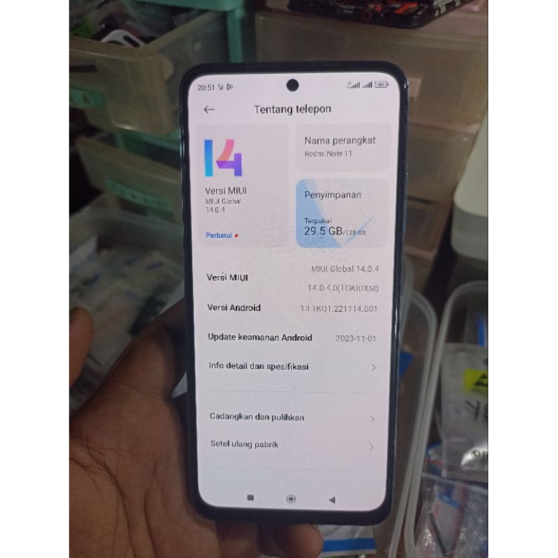 jual mesin only redmi note 11 ram 6/128 no pola no sandi (jamin tested normal tanpa kendala)