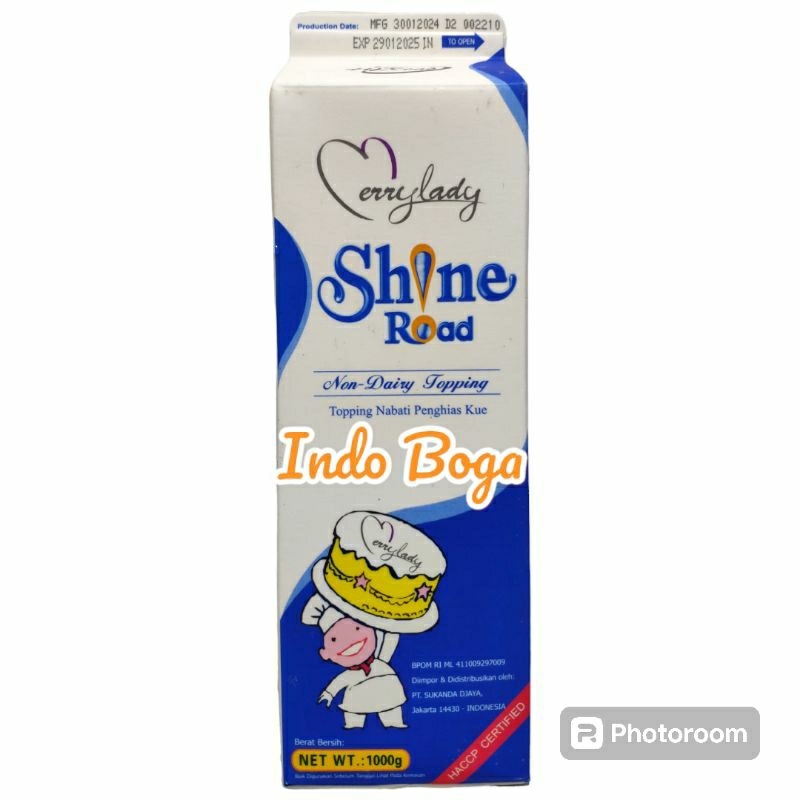 

Shine road non dairy whipping cream 1 kg / shineroad krim kocok HALAL