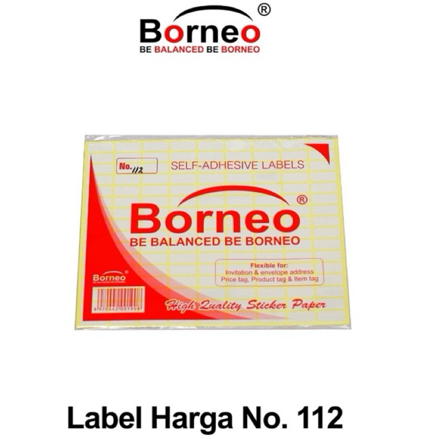 

label harga / label sticker / self-adhesive labels / borneo (1 pack=7lembar)