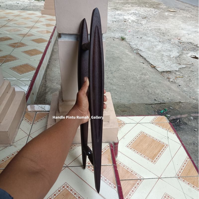 Handle Pintu Kaca Handle Pintu Rumah Kayu Jati TPK Motif Pipih 60 cm