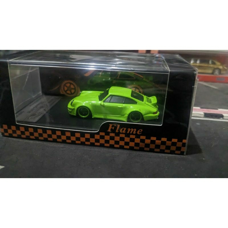 Diecast Flame Porsche RWB 964 Green Segel