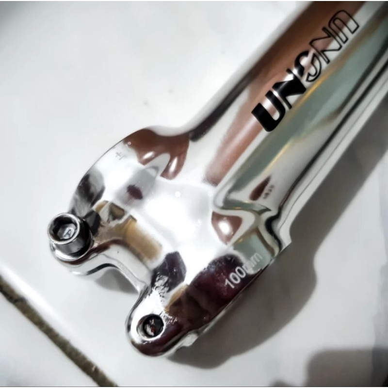 Stem Uno Alloy Oversized 90mm 100mm 7 derajat 17 derajat Hitam Black Silver Chrome