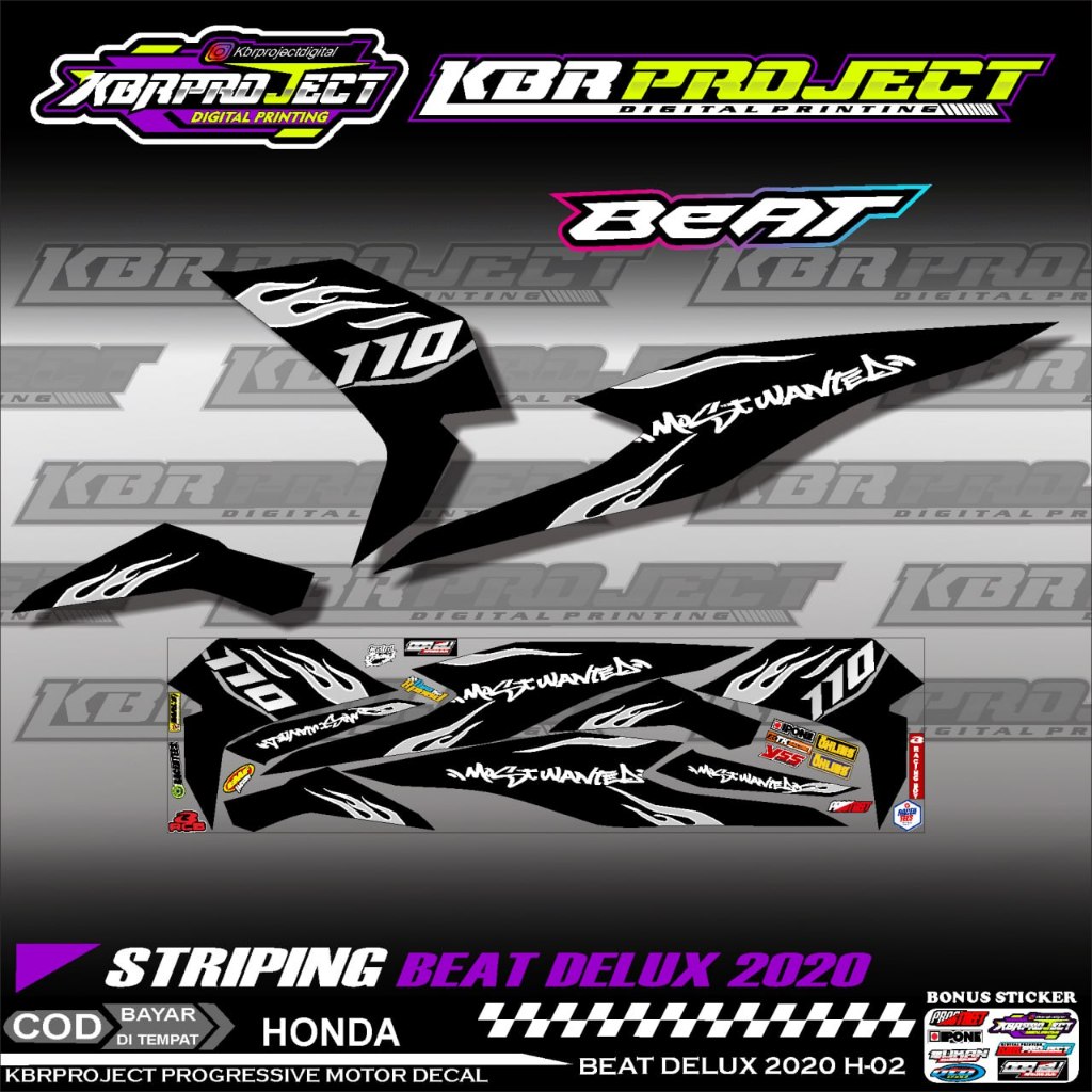 BEAT DELUXE 2020 2021 STIKER STRIPING PREMIUM MOTOR KEREN LIS VARIASI BEAT DELUXE 2020 2021 STIKER M