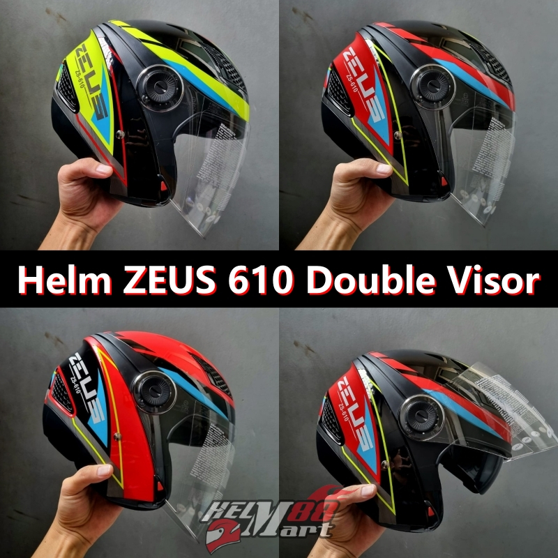 Zeus 610 OO27 Helm Half Face Double Visor Helm Zeus ZS-610 ZS610