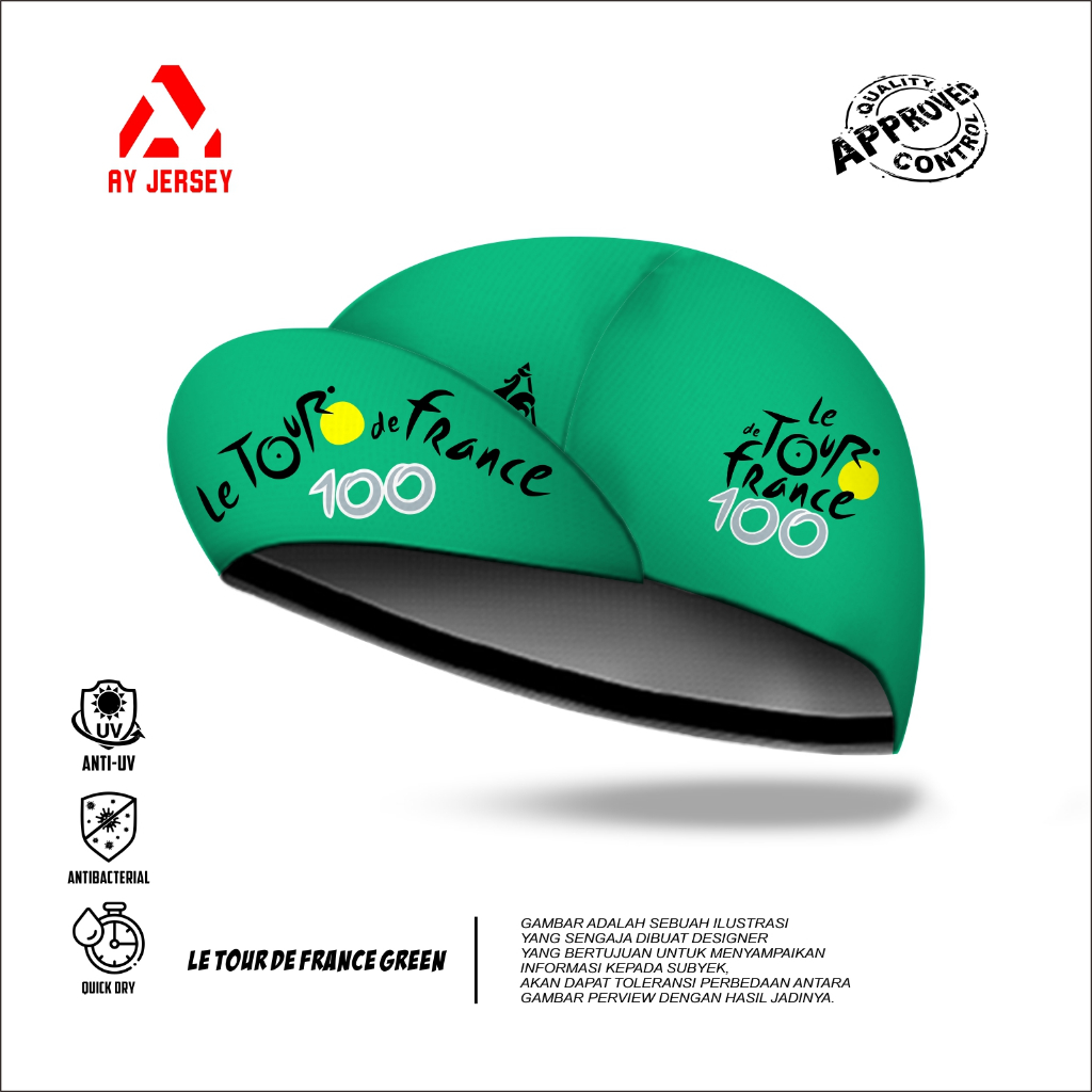 CYCLING CAP LE TOUR DE FRANCE GREEN (TOPI SEPEDA)