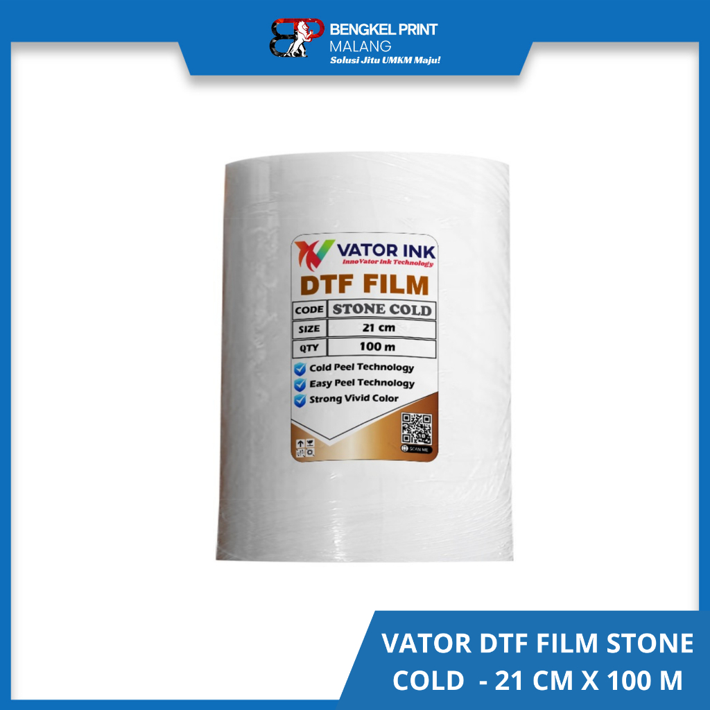 

PET FILM DTF VATOR STONE COLD 21CM x 100M | 1ROLL | EASY PEEL | PET FILM DTF VATOR