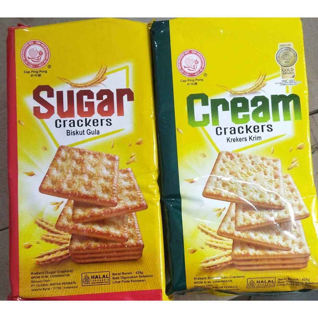 

Hup Seng Biskuit Crackers(New) Berbagai Rasa 428 gr / Cream / Sugar