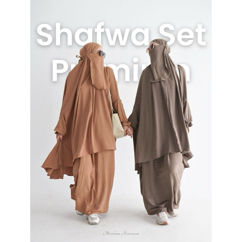 Shafwa Set Premium │ Setelan French Khimar Bonus Rok Oversize Bonus Cadar Premium
