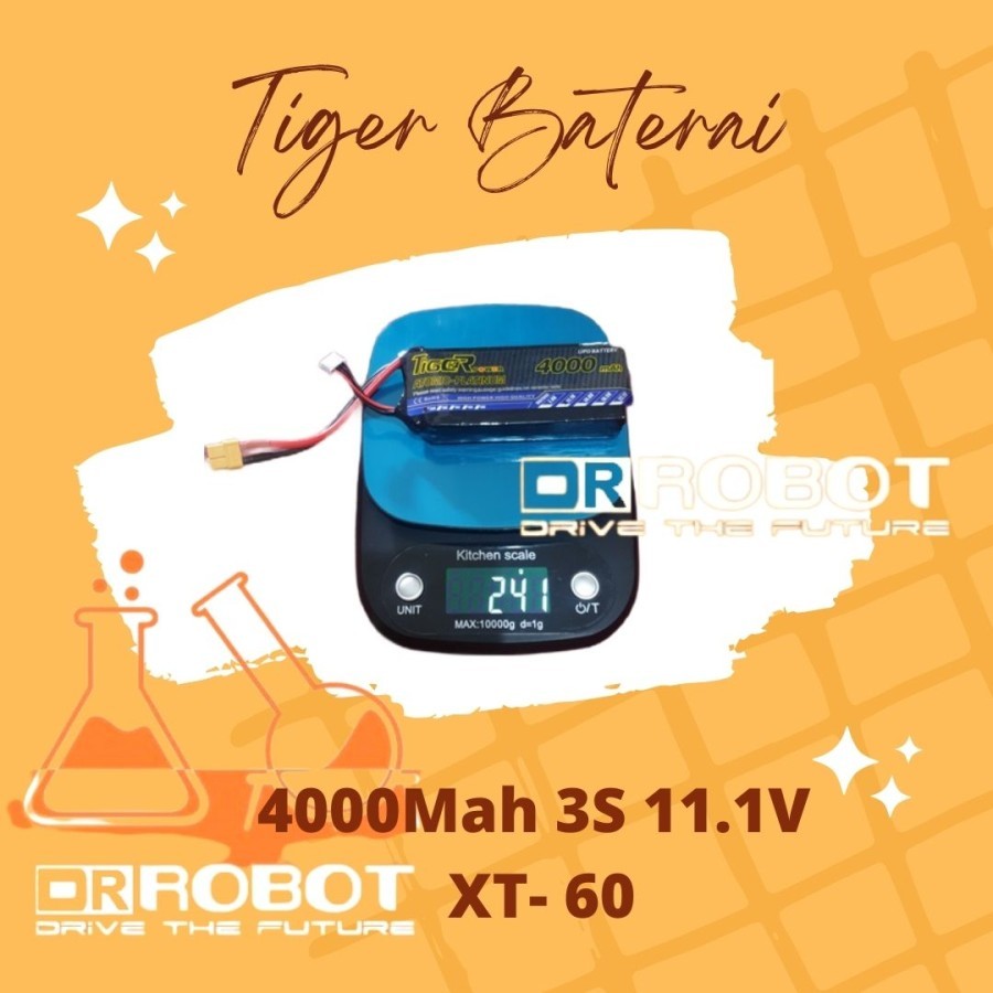 Tiger Baterai Battery LiPo 4000mah 3S 11.1V 25C lipo battery Driverobot