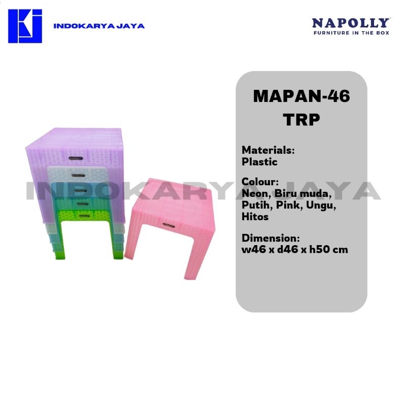 [NEW] NAPOLLY Meja plastik Transparan series Type Mapan-46 TRP, Meja plastik/meja makan/meja murah