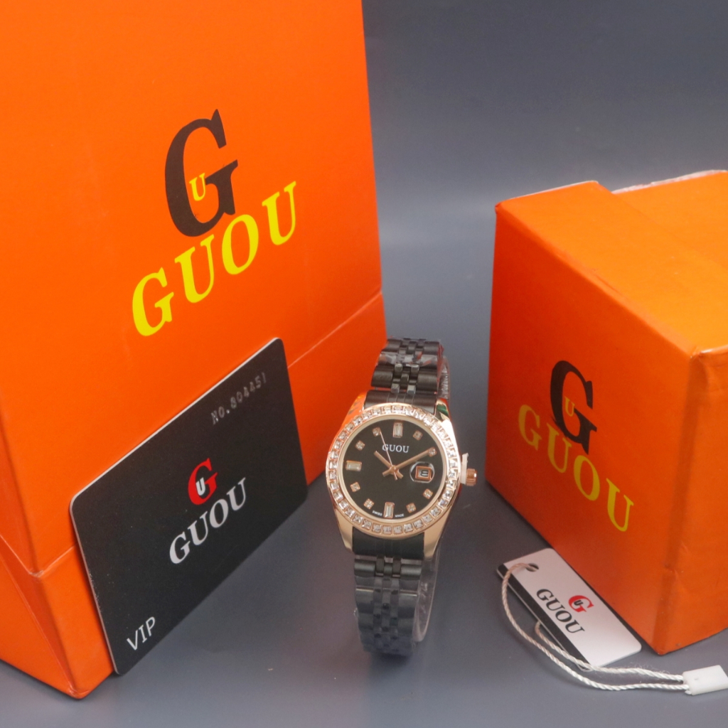 TERMURAH JAM TANGAN WANITA ANALOG TANGGAL AKTIF FC895 RANTAI BESI ANTI KARAT FREE BOX KECIL