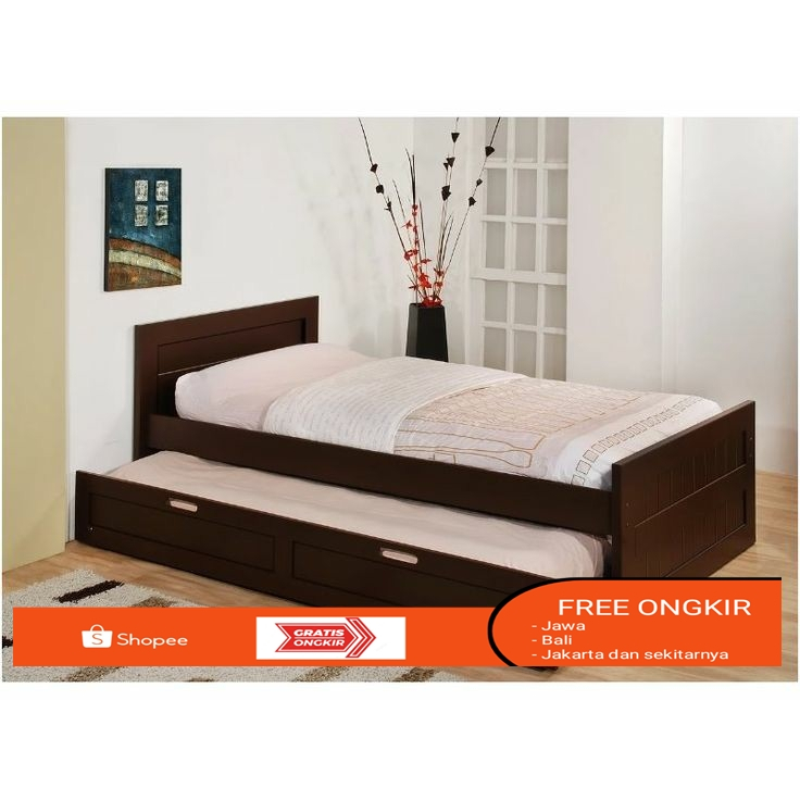 dipan anak kayu  tempat tidur anak  dipan sorong  dipan double bed