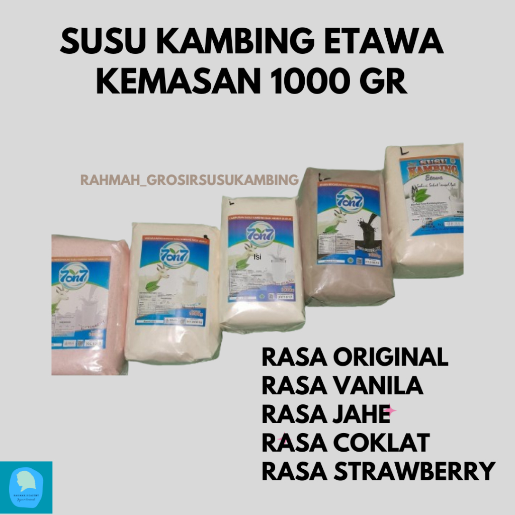 

Susu Kambing Etawa Rasa Original, Coklat, Vanila, Jahe, Strawberyy, Madu 1000gr/1KG