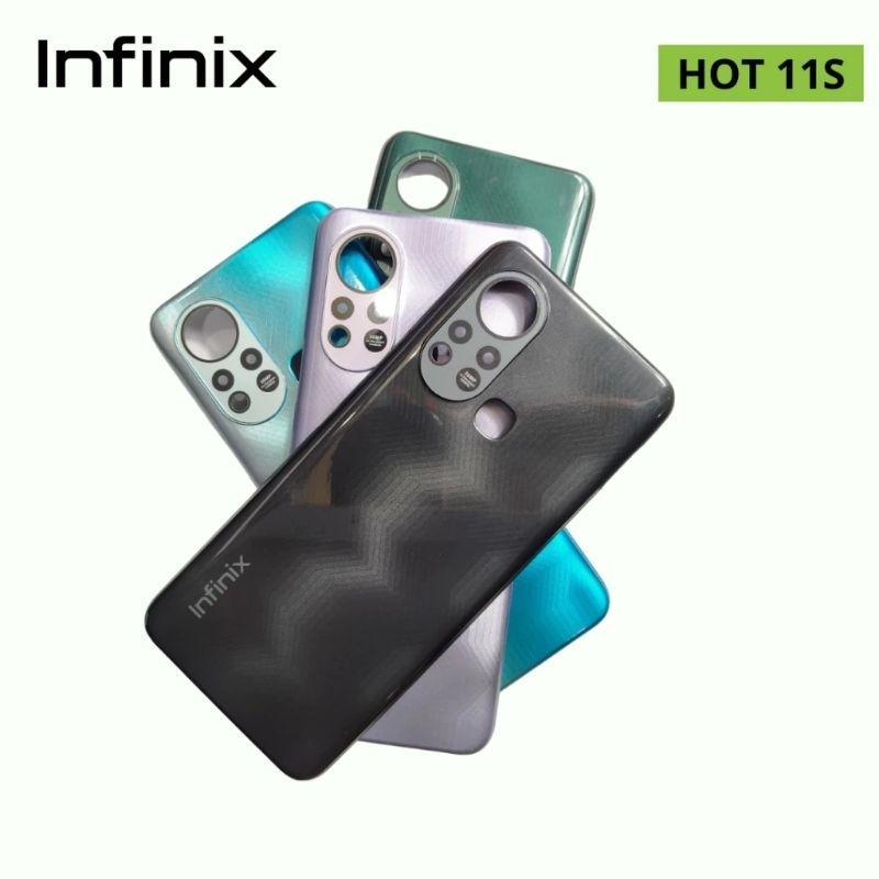 BackDoor Casing Housing Kesing Tutup Belakang Back Door HP INFINIX HOT 11s X6812 X6812B ORI + Tombol
