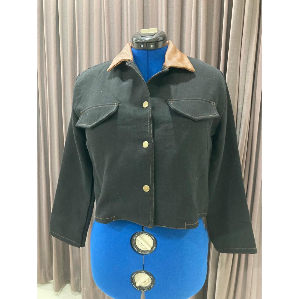 Claryn The Label Leather Collar Jacket