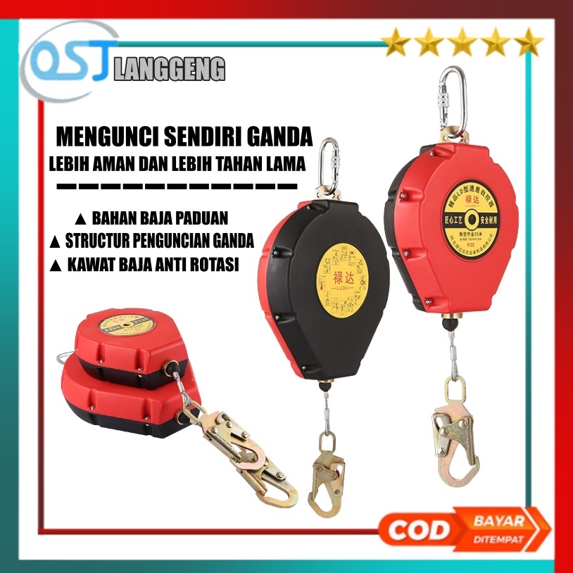 Pengaman Retractable LifeLine - Fall Arester Retractable Lifeline 5 Meter