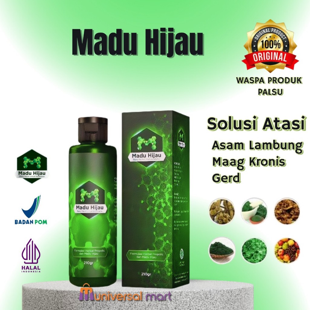 Madu Hijau Original Obat Asam Lambung Maag Kronis BPOM Halal MUI