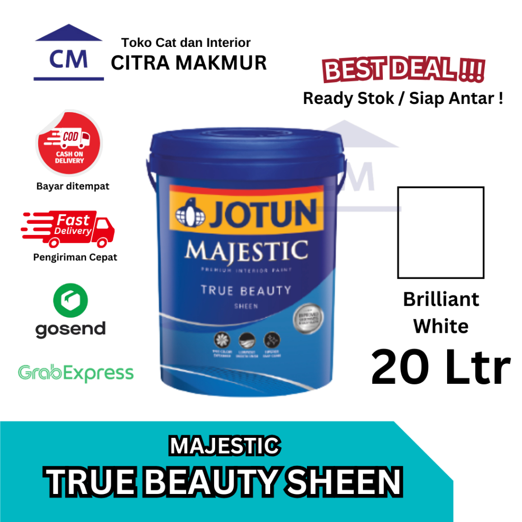 JOTUN Majestic TRUE BEAUTY SHEEN | Brilliant White 20 Ltr