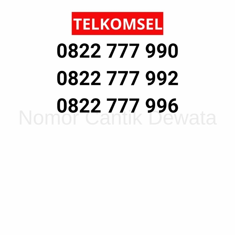 Nomor Cantik Telkomsel Nomor Cantik Simpati Nomer Cantik 10 Digit Seri 777 99x