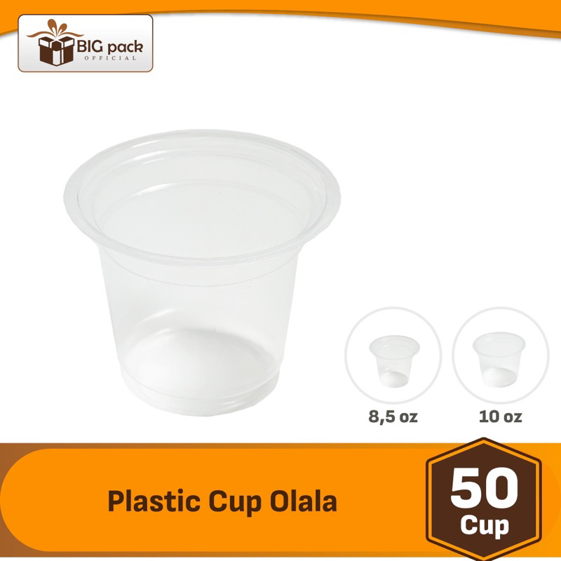 [50pcs] Gelas Plastik Bening 8,5 Oz & 10 Oz / Cup Plastik / Gelas Plastik Merk Olala
