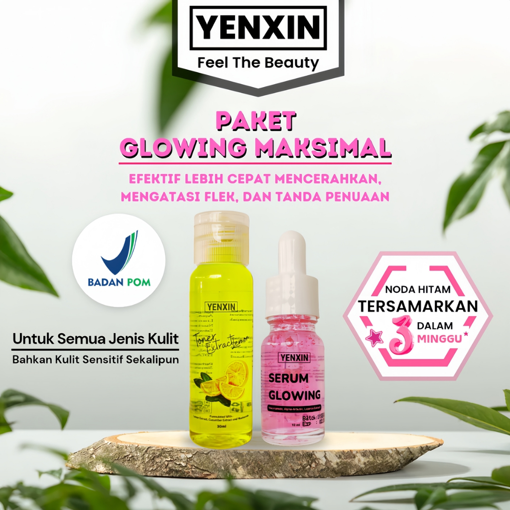 KOMBINASI BIKIN GLOWING SERUM GLOWING DAN TONER LEMON BPOM ORIGINAL