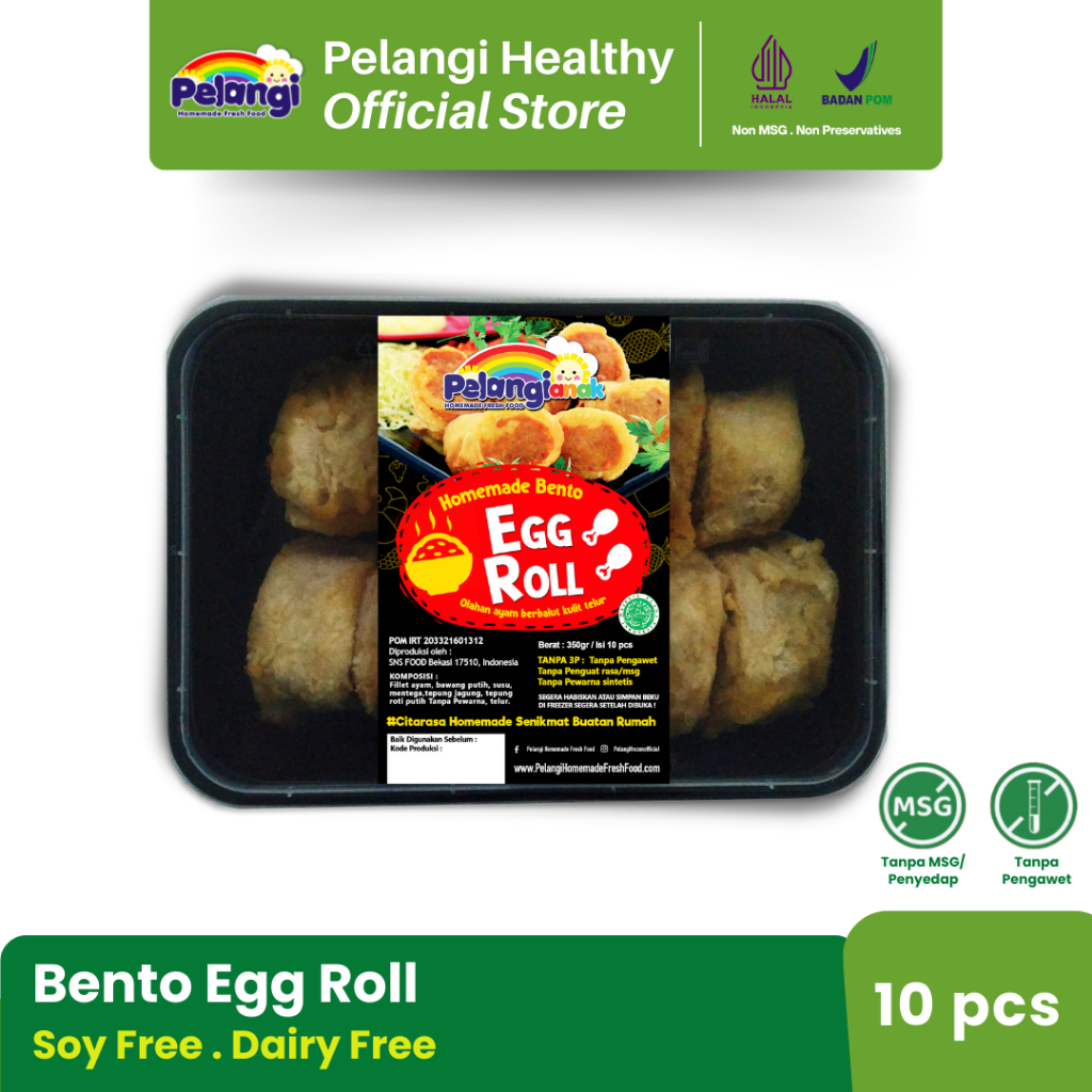 

PELANGI Bento Egg Roll Dairy Free No MSG No Preservatives Halal BPOM