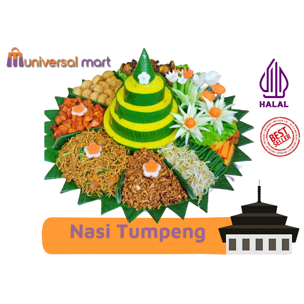 Nasi kuning/nasi tumpeng /nasi liwet premium tampah warna kuning,hijau,ungu,putih area bandung