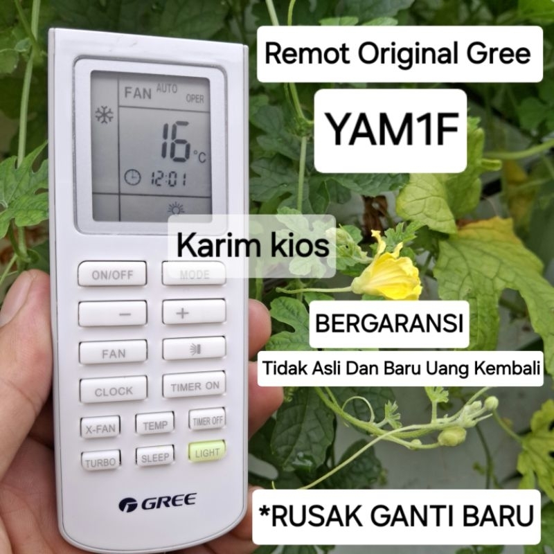 Remot Remote Ac GREE GWC 05MOO3 GWC 07MOO3 GWC 09MOO3 Original Asli Type YAM1F Bergaransi