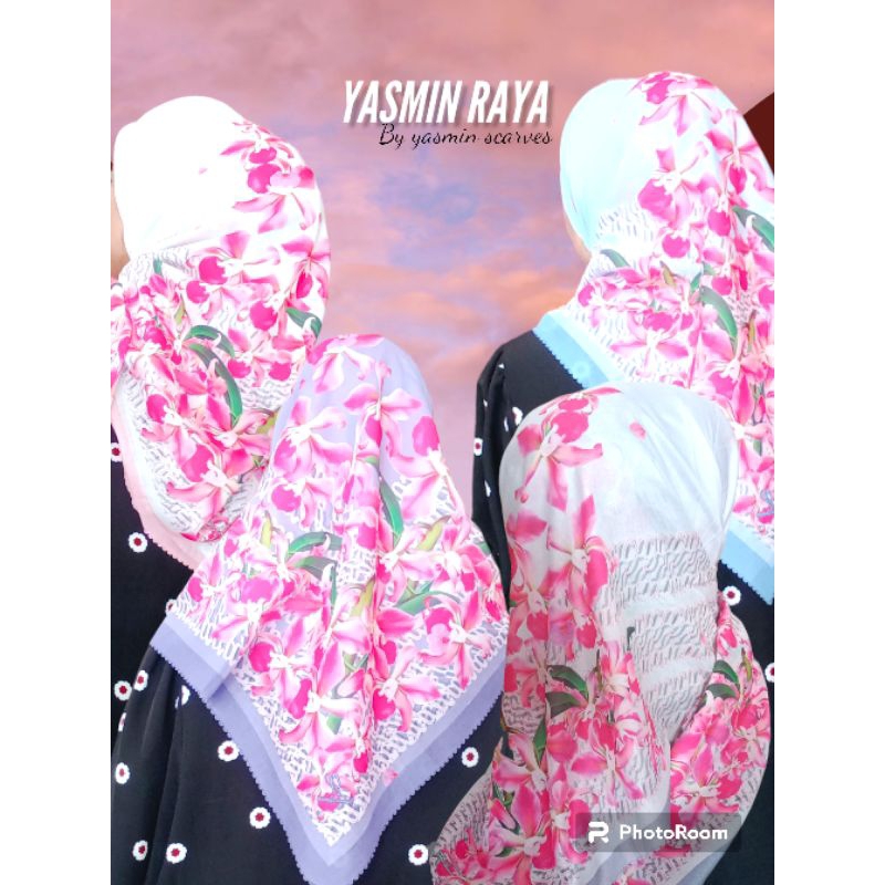 hijab segi empat motif cantik YASMIN RAYA SCARF