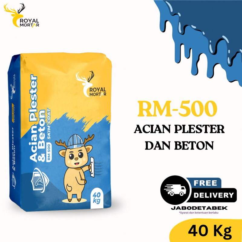 SEMEN INSTAN ACIAN PLESTER & BETON ACIAN ABU RM-500 ROYAL MORTAR