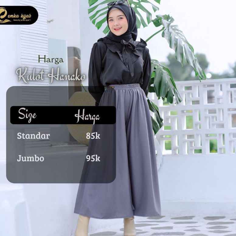 KODE D4E READY SIAP KIRIM KULOT HANAKO BY EMKA HIJAB ORIGINAL