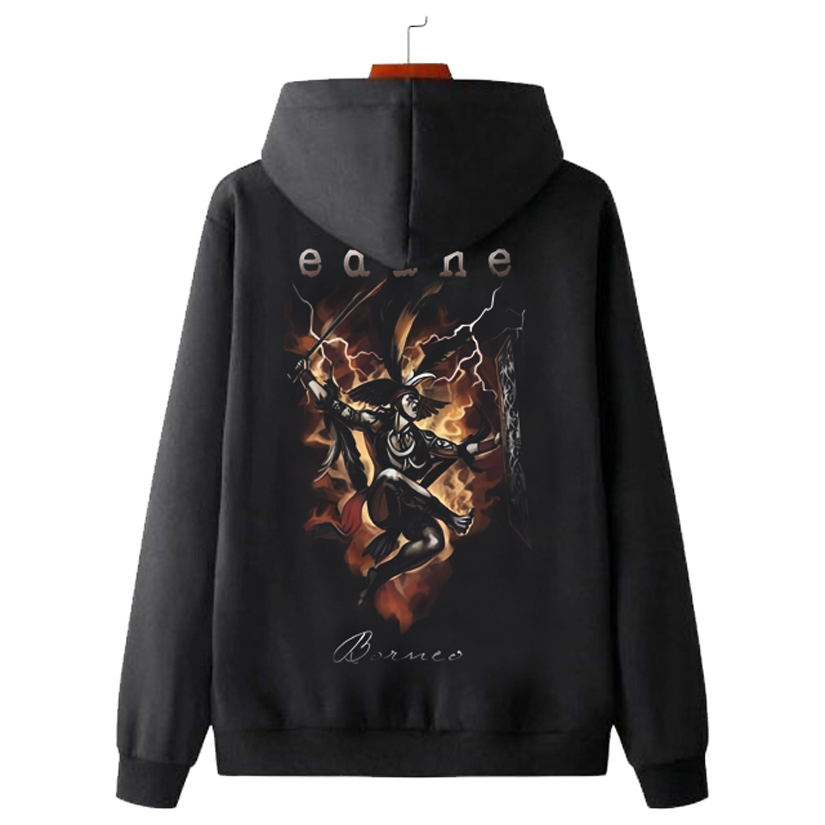 Hoodie Edane Borneo Hoodie Bahan Cotton Fleece | Jumper & Zipper Ready Stock