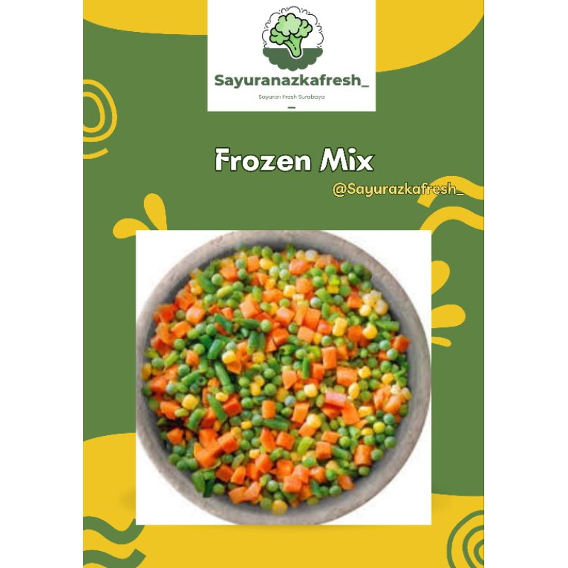 

Frozen mix kacang polong, wortel, jagubg buncismix vegetables