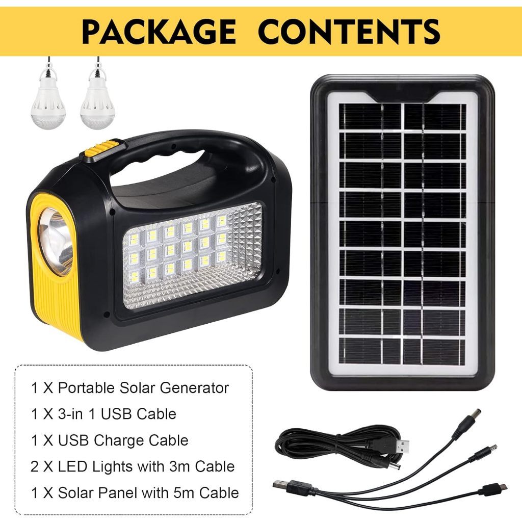 PROMO SOLAR LIGHT LAMPU PANEL SURYA VDR V-1588S-U DENGAN 2 BOHLAM - SOLAR LIGHTING SYSTEM LAMPU