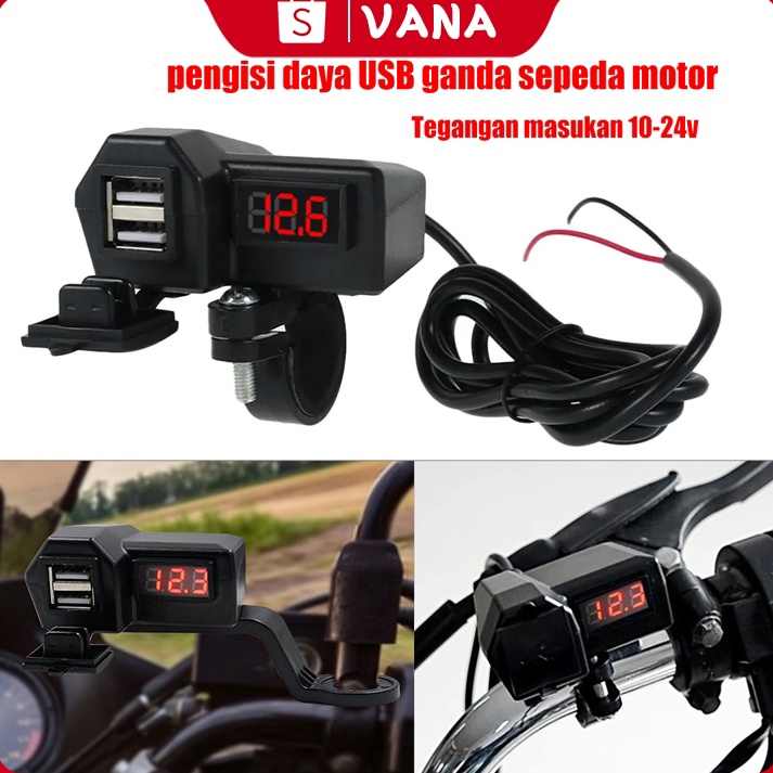 TERBAIK Motor Digital Voltmeter Charger Motor Cas HP Motor 2 USB 31A Casan Hp stang Universal Dual U