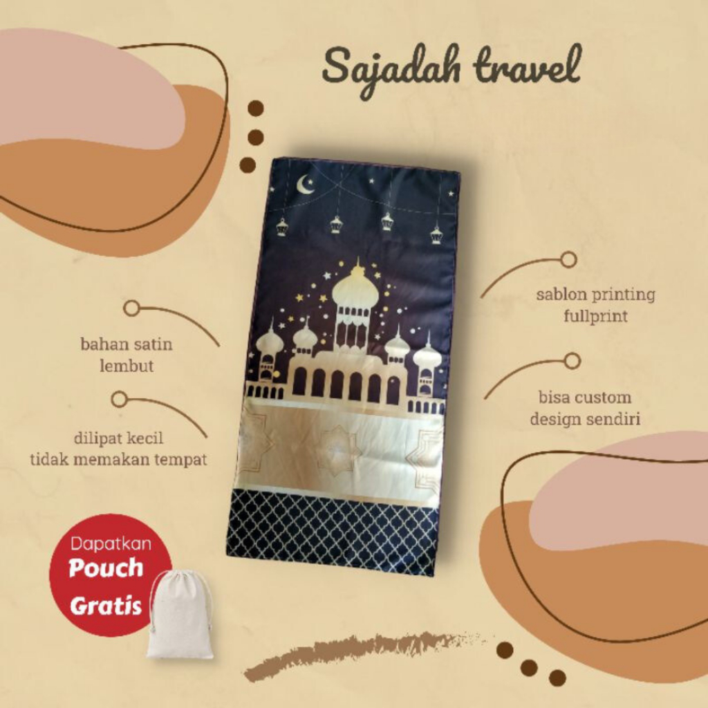 Sajadah Travel Custom Souvenir Ramadhan Aqiqah Halal bi halal Wedding Yasin