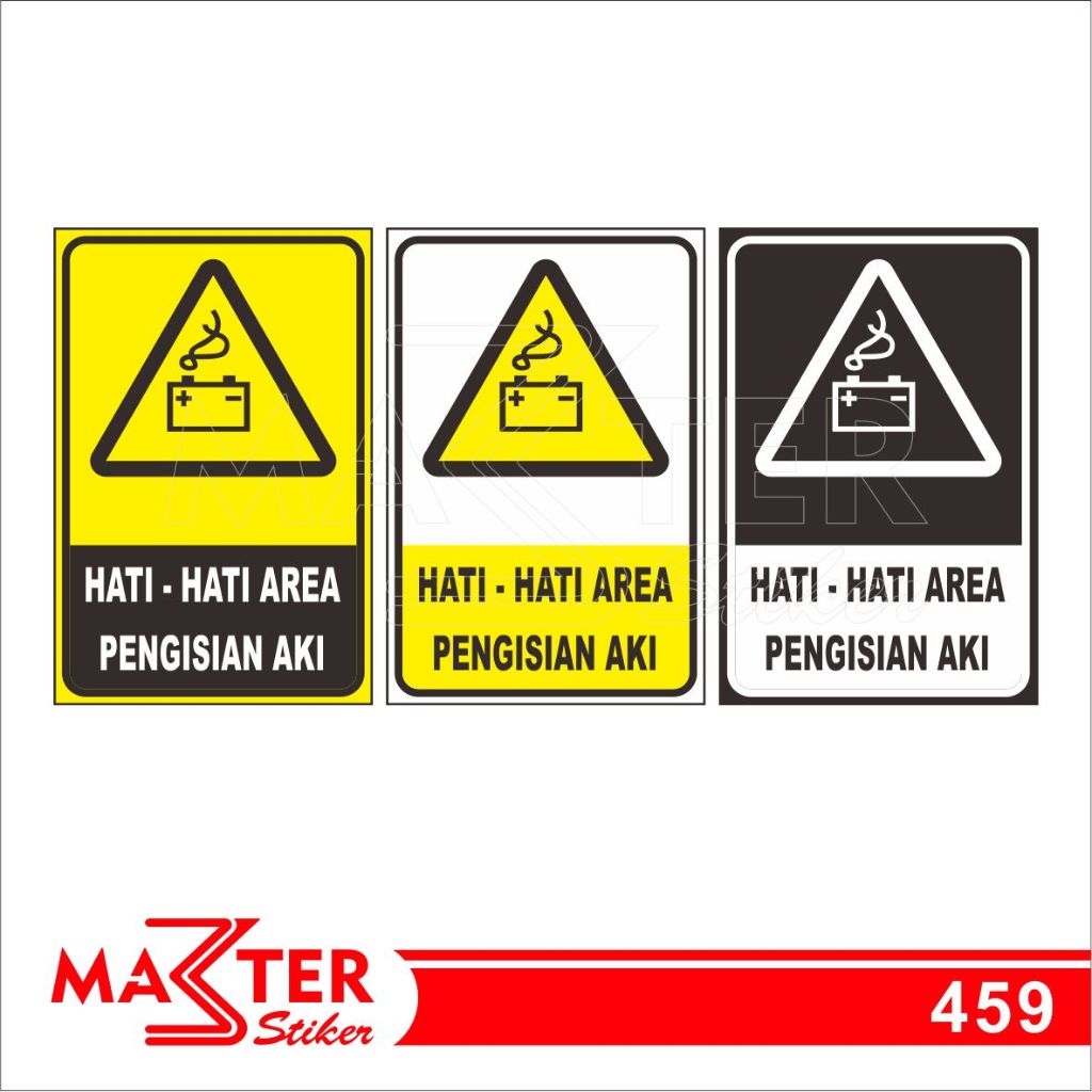 

459 - Stiker Hati-Hati Area pengisian Aki, Sticker Vinyl, Premium, Tahan Air, Termurah, Bisa Custom