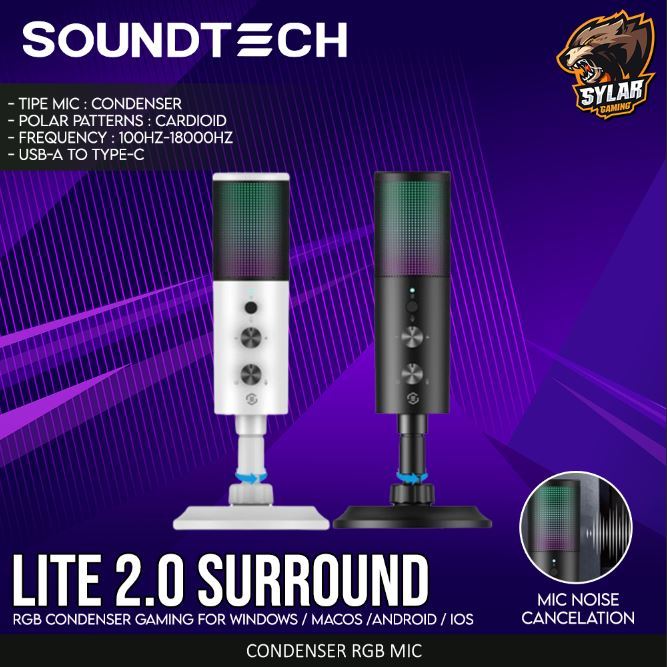 Soundtech Lite 2.0 RGB Condenser Gaming Microphone for Streaming